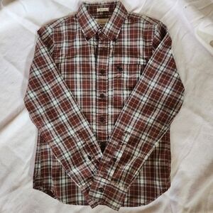 Abercrombie Kids Plaid Button-Down Shirt Brown Maroon | Boys L Muscle Fit